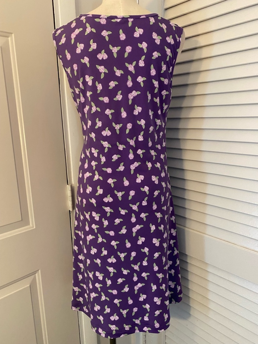 Vintage 1990’s “Blair” Purple Midi Dress with Floral Print- Size Medium - Picture 7 of 8